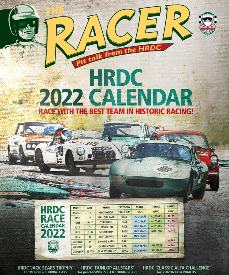 HRDC Calendar 2016 Touring Greats Allstars Academy Historic Racing Drivers Club